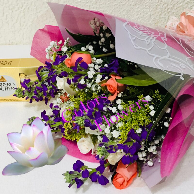B-003 Bouquet Rosas Surtidas chocolates