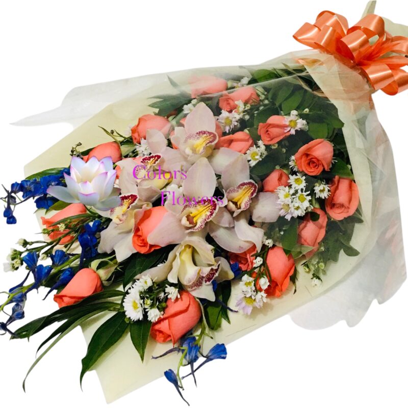 B-009 Bouquet Rosas Orquídeas